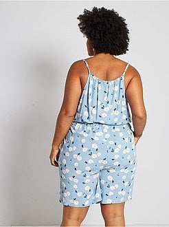 Combishort met volant en bloemenprint - Kiabi