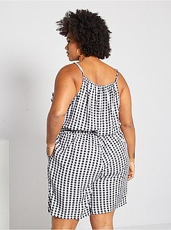 Combishort met volant en vichyprint - Kiabi