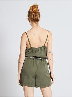 Combishort van tencel + koordceintuur - Kiabi