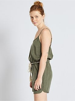 Combishort van tencel + koordceintuur - Kiabi