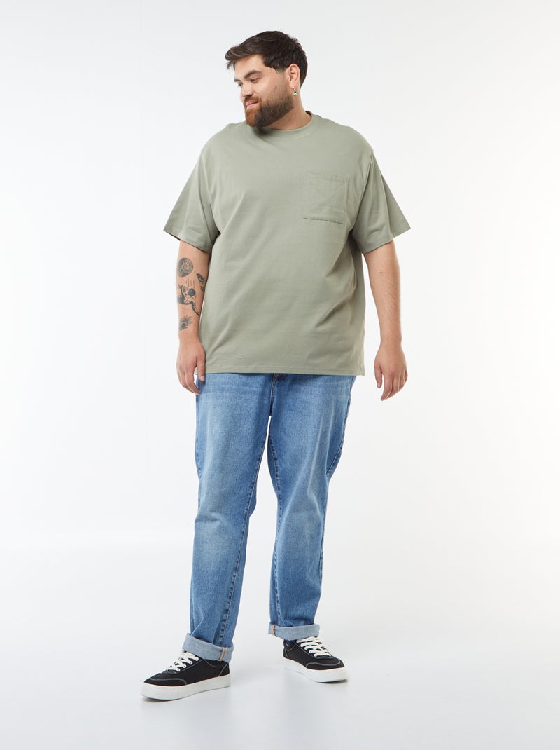 Comfort-fit katoenen T-shirt GROEN - Kiabi