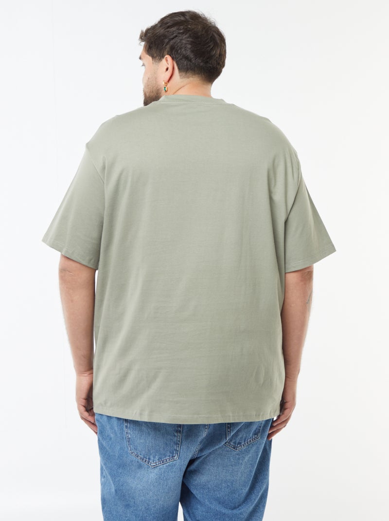 Comfort-fit katoenen T-shirt GROEN - Kiabi