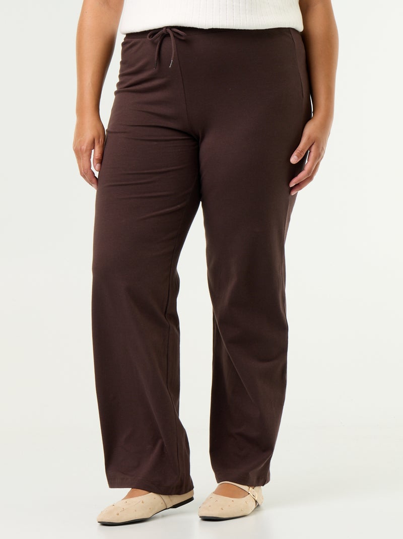 Comfortabele broek van dunne stof Bruin - Kiabi