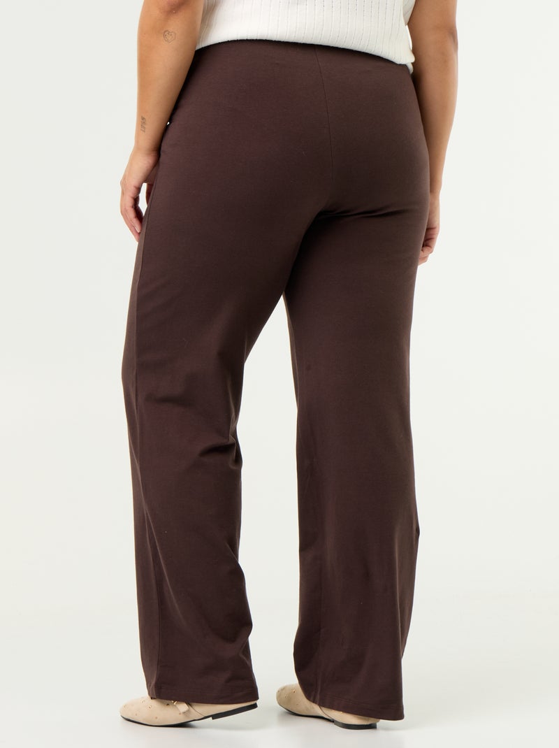 Comfortabele broek van dunne stof Bruin - Kiabi