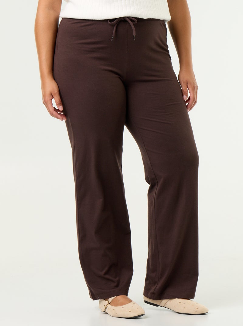 Comfortabele broek van dunne stof Bruin - Kiabi