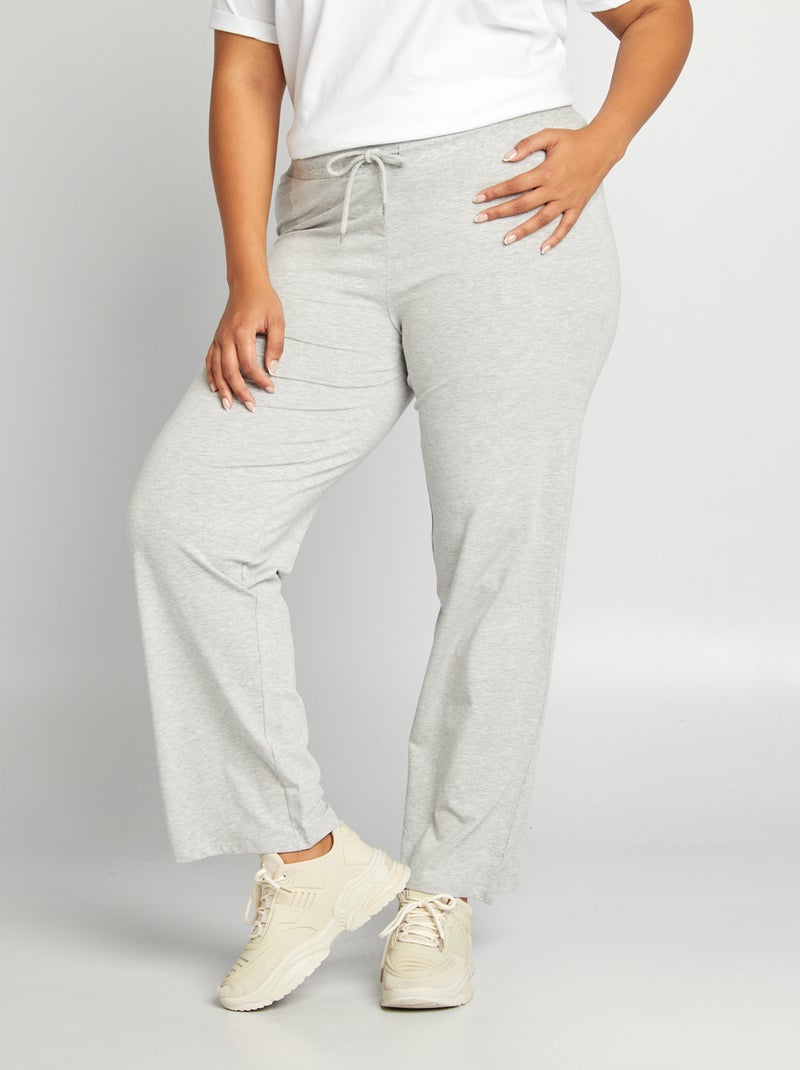 Comfortabele broek van dunne stof GRIJS - Kiabi