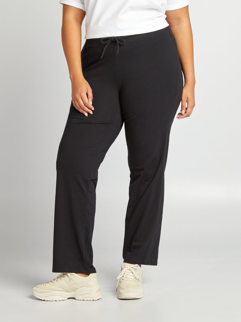 Comfortabele broek van dunne stof zwart - Kiabi