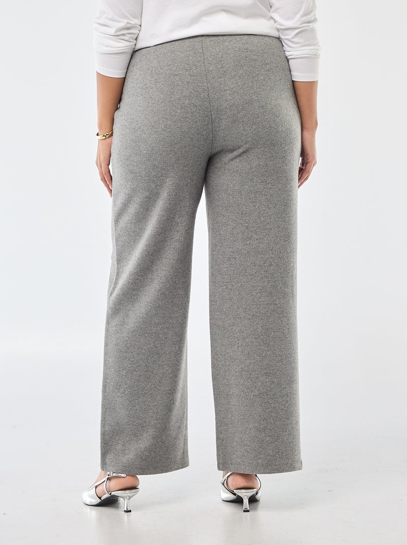 Comfortabele broek van ribstof Grijs - Kiabi