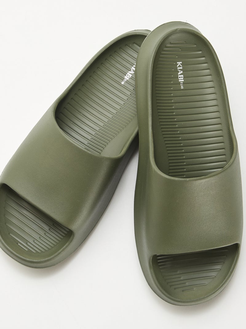 Compensatiezwembadslippers Kaki - Kiabi