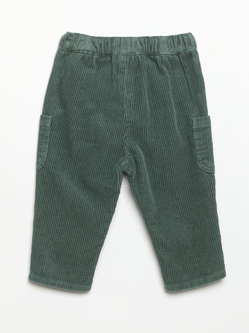 Corduroy broek Groen - Kiabi