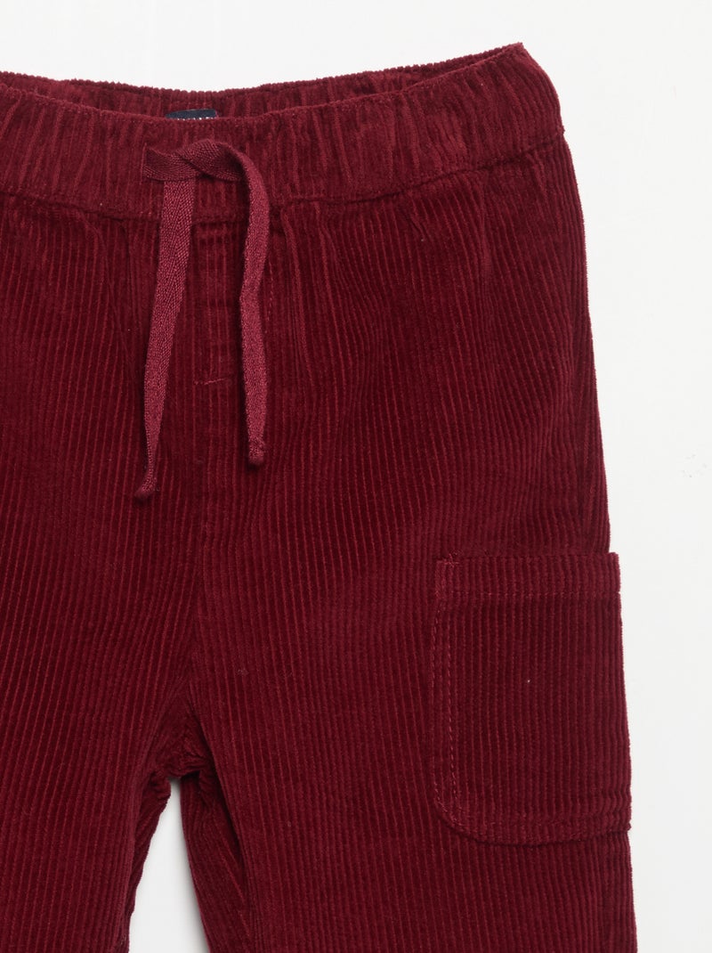 Corduroy broek Rood - Kiabi
