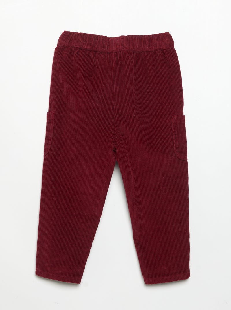 Corduroy broek Rood - Kiabi