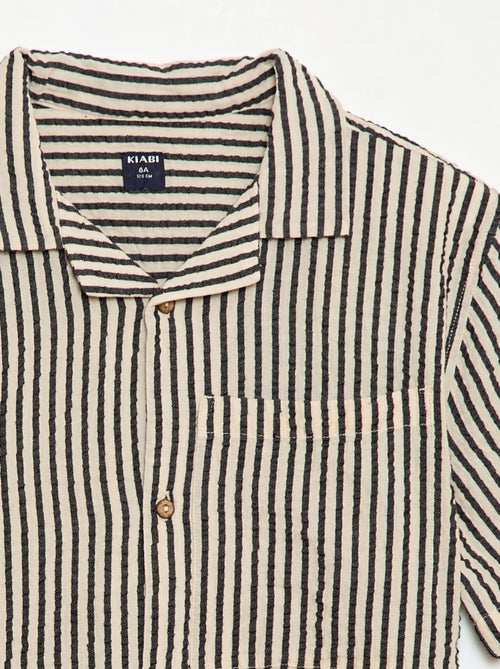 Crêpe overhemd met korte mouwen - Kiabi