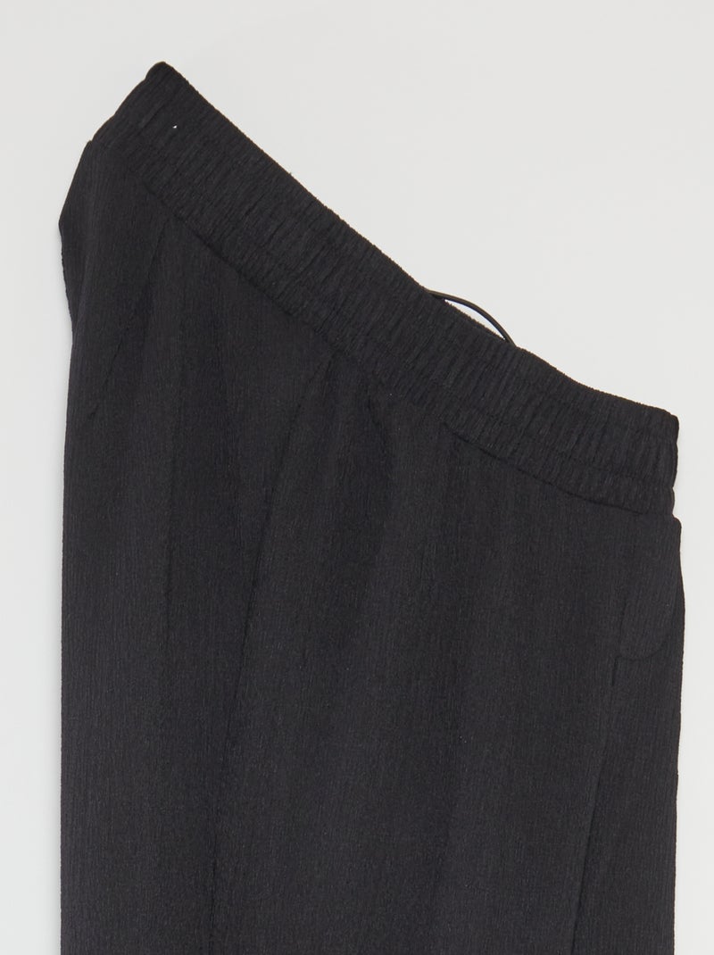Crêpetricot broek - gemakkelijk aan te trekken collectie Zwart - Kiabi