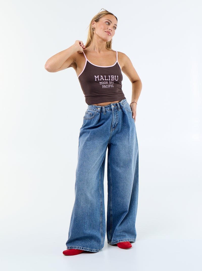 Crop top-topje Bruin - Kiabi