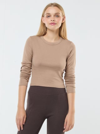Cropped basic T-shirt