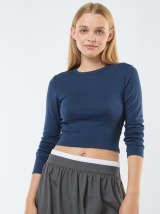 Cropped basic T-shirt