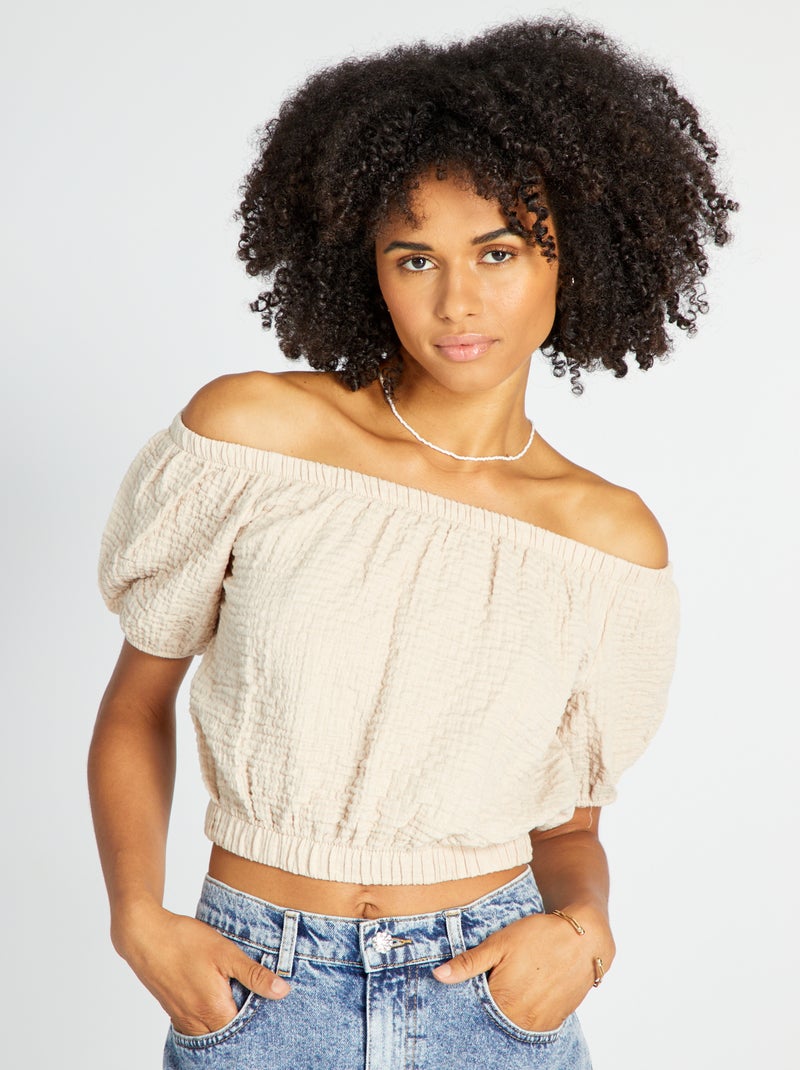 Cropped blouse BIEGE - Kiabi
