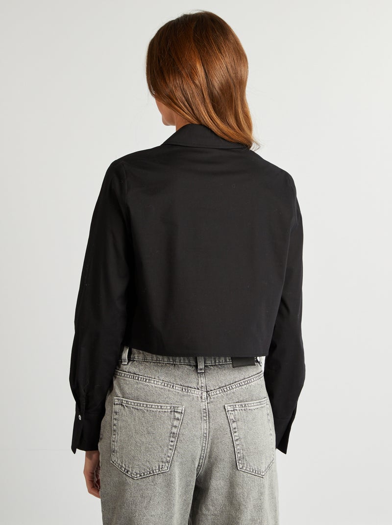 Cropped blouse zwart - Kiabi