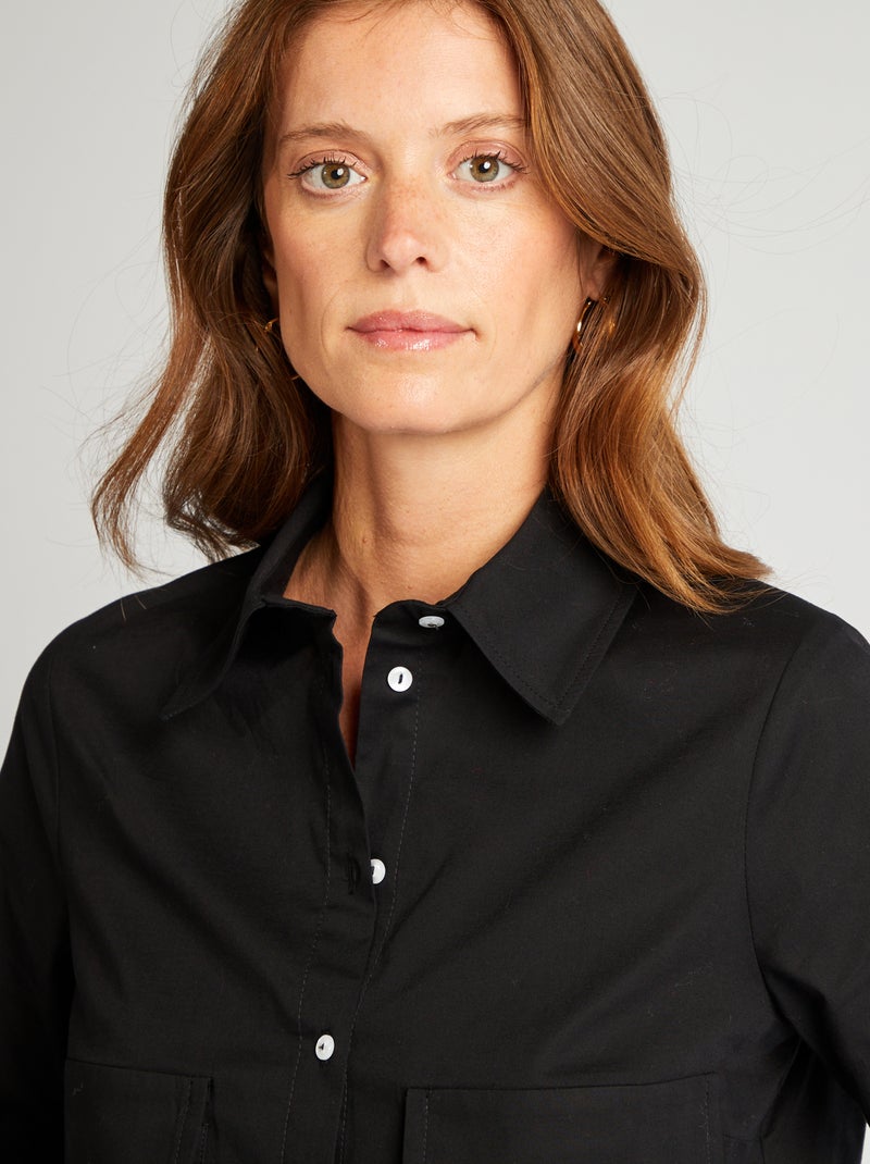 Cropped blouse zwart - Kiabi