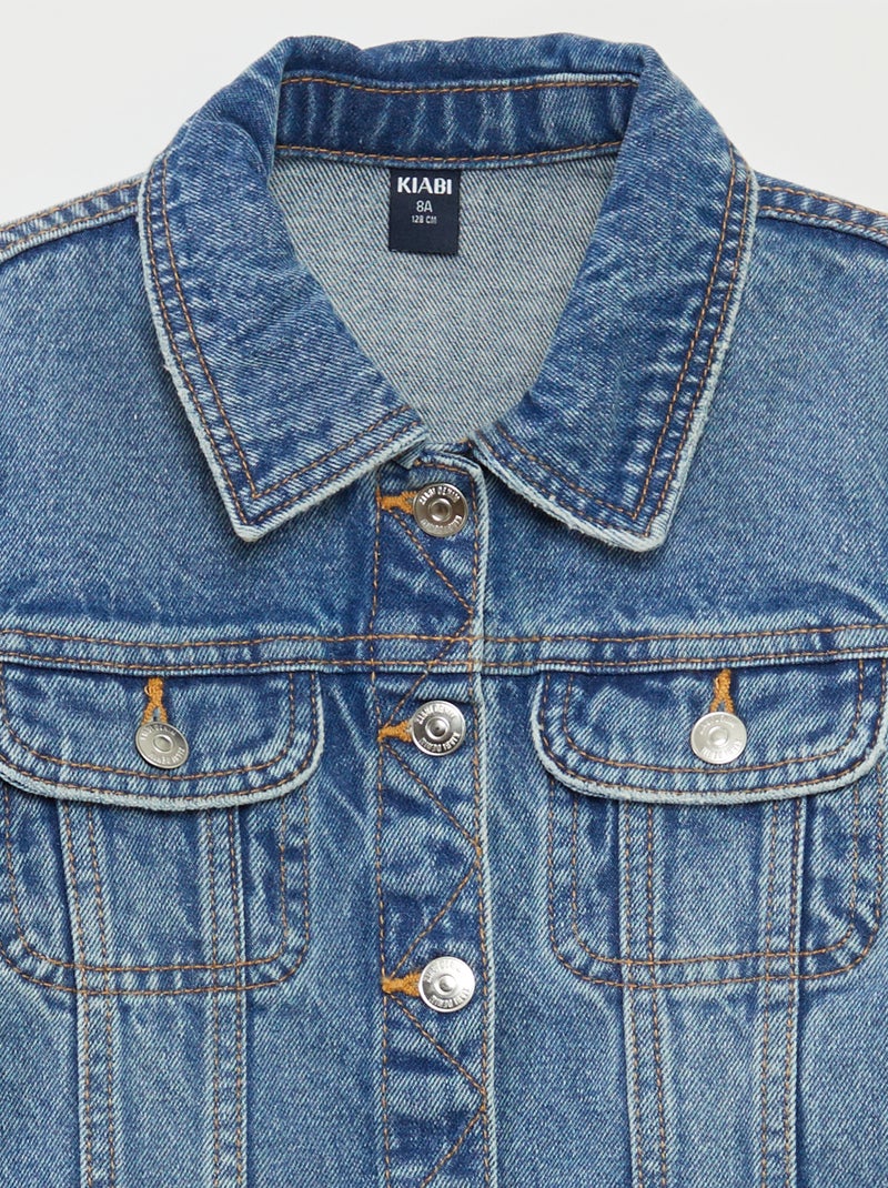 Cropped denim jasje BLAUW - Kiabi