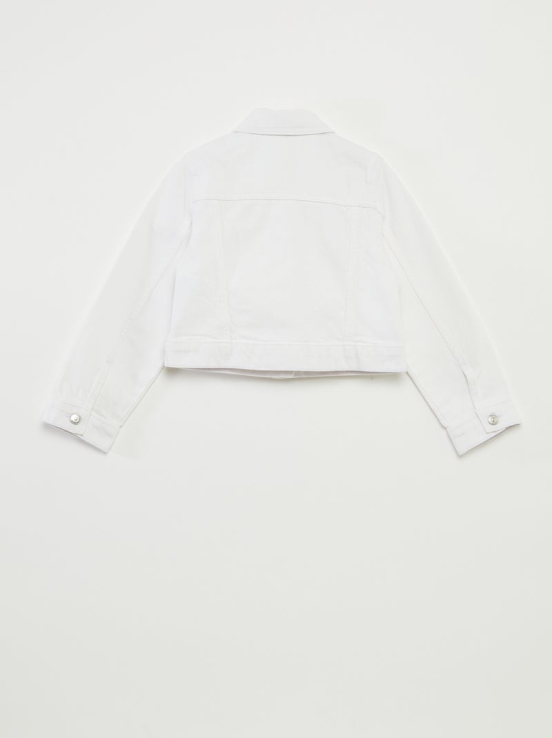 Cropped denim jasje wit - Kiabi