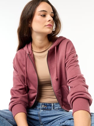 Cropped sweater met capuchon