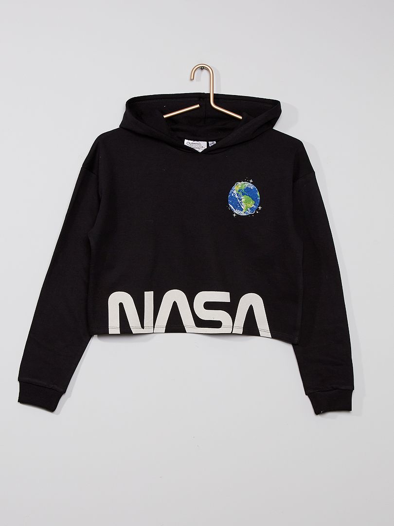 Cropped sweater 'NASA' zwart - Kiabi