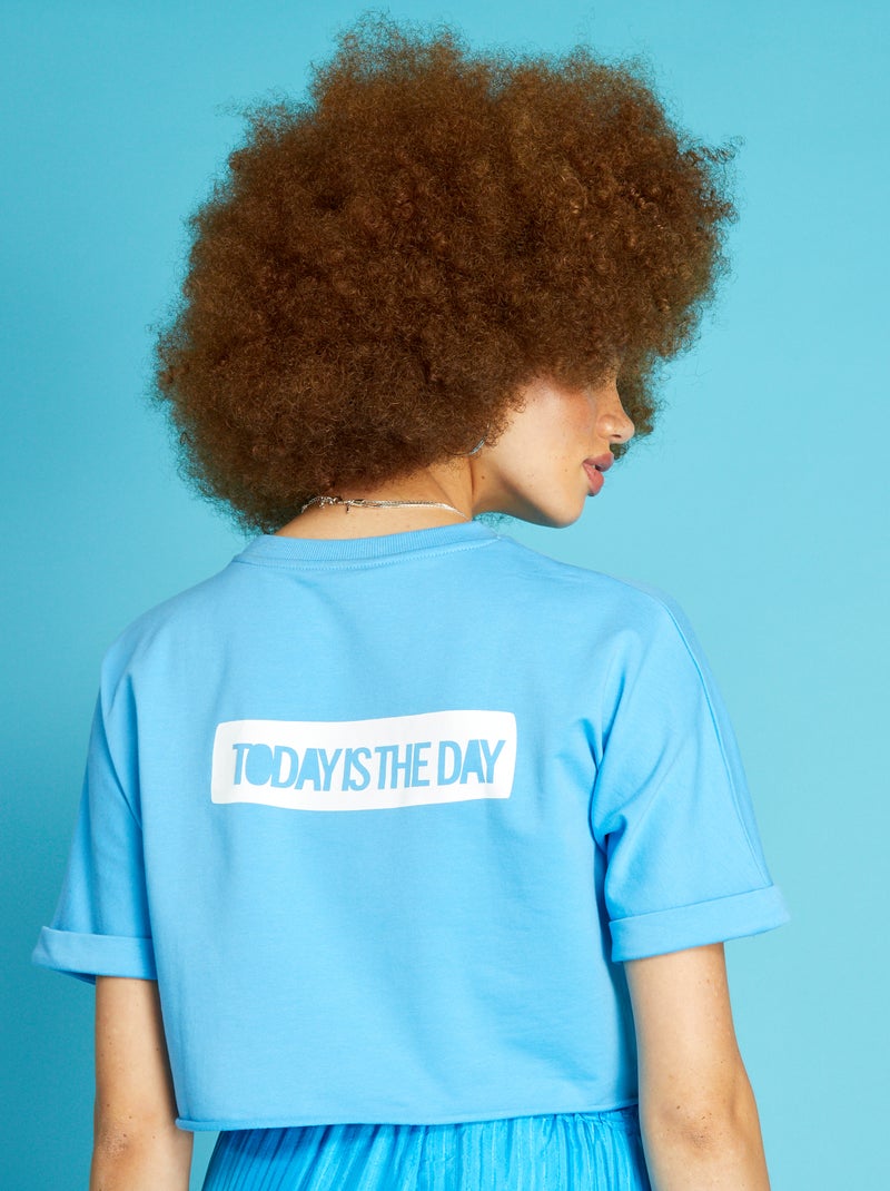 Cropped T-shirt BLAUW - Kiabi