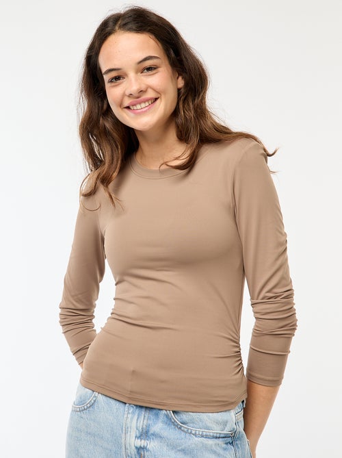Cropped T-shirt met gekreukt effect - Kiabi
