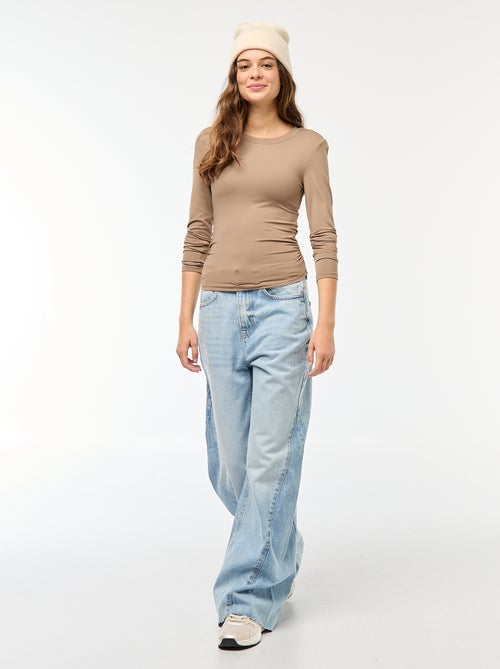 Cropped T-shirt met gekreukt effect - Kiabi