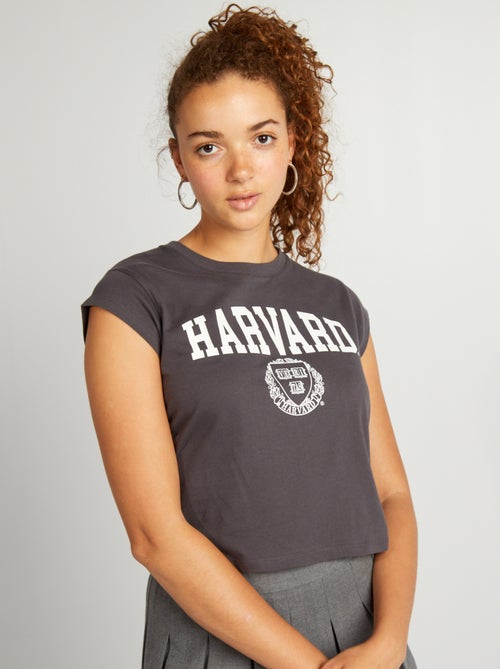 Cropped T-shirt met 'Harvard'-print - Kiabi