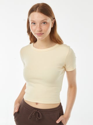 Cropped T-shirt met korte mouw