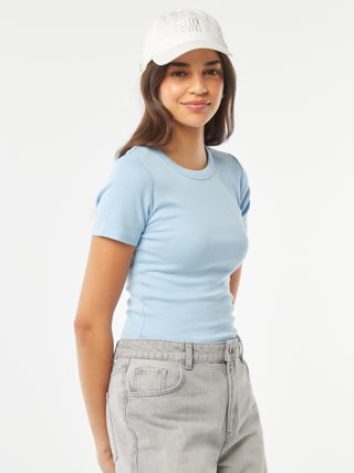 Cropped T-shirt met korte mouw