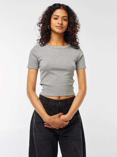 Cropped T-shirt met korte mouw - Kiabi