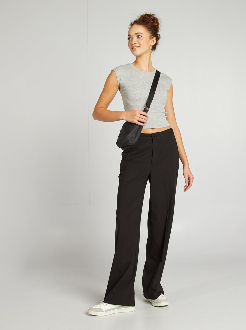 Cropped T-shirt met korte mouw GRIJS - Kiabi