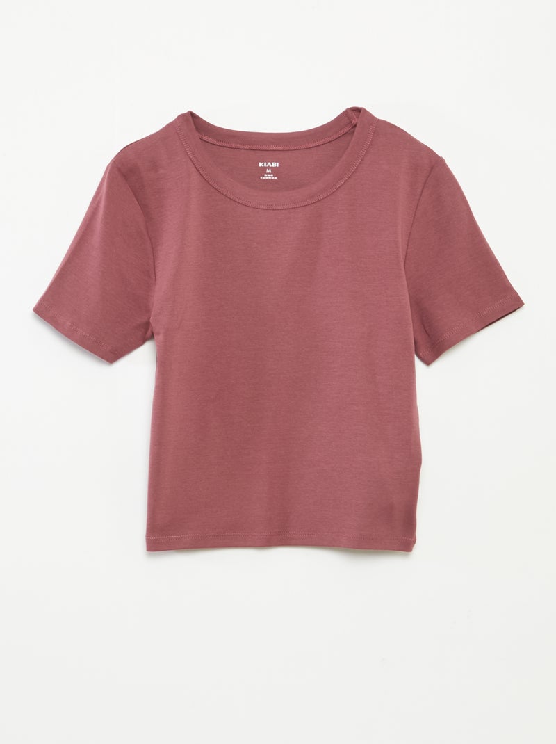 Cropped T-shirt met korte mouw Rose - Kiabi