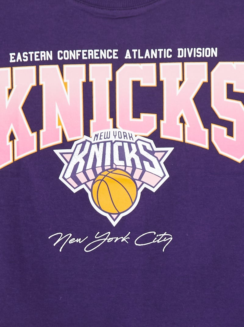 Cropped T-shirt met korte mouwen 'NBA' BLAUW - Kiabi