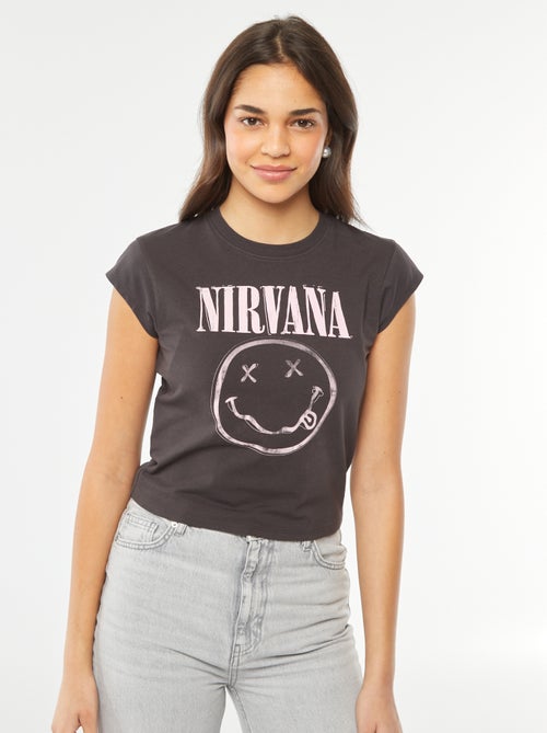 Cropped T-shirt met 'Nirvana'-print - Kiabi