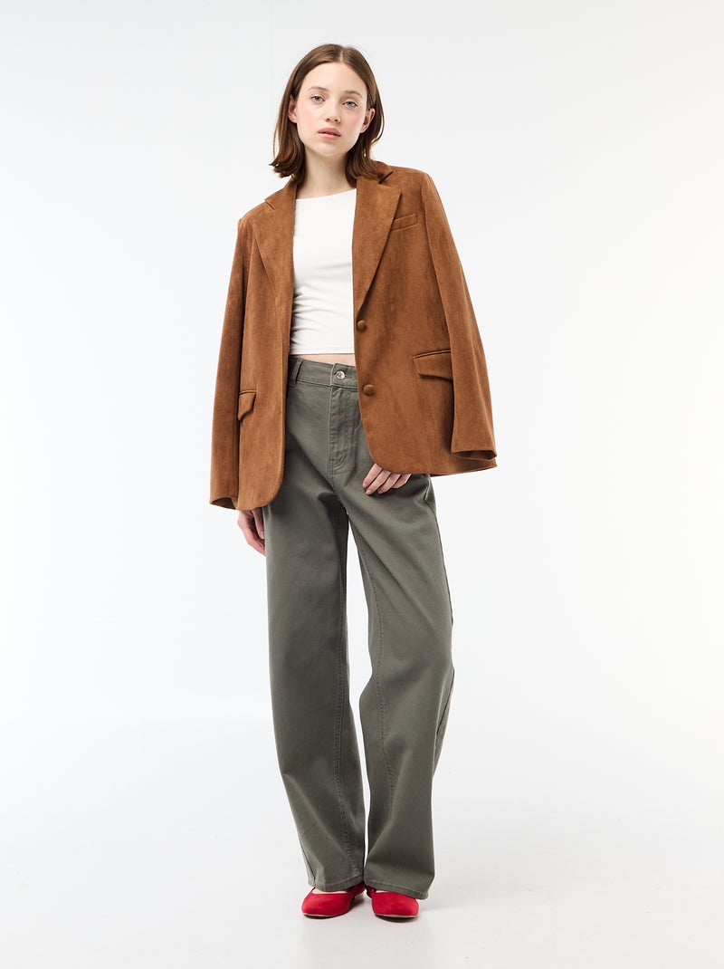 Cropped T-shirt met vierkante rugdecolleté Wit - Kiabi