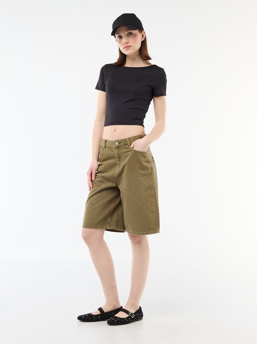 Cropped T-shirt met vierkante rugdecolleté - Kiabi