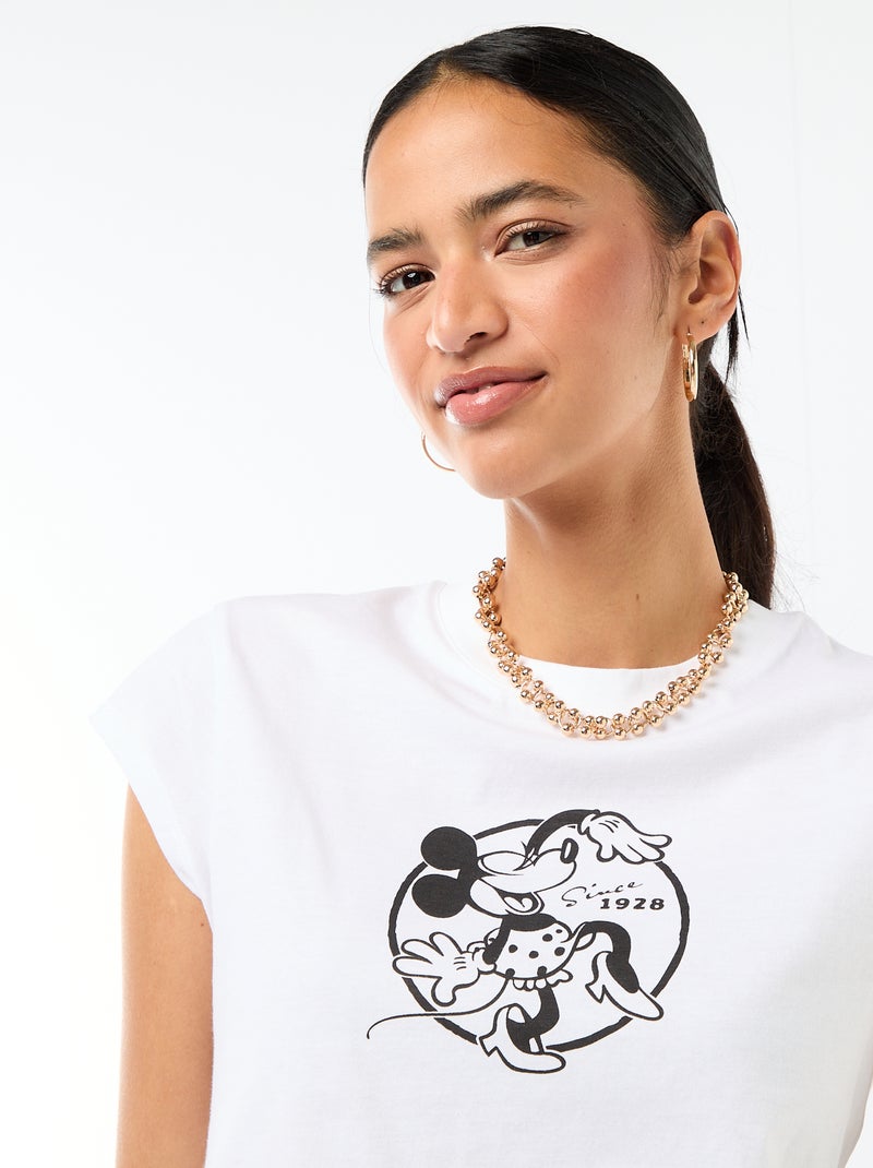 Cropped T-shirt 'Minnie' 'Disney' Wit - Kiabi