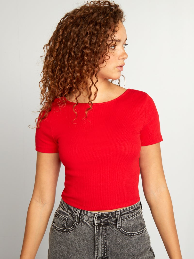 Cropped T-shirt ROOD - Kiabi