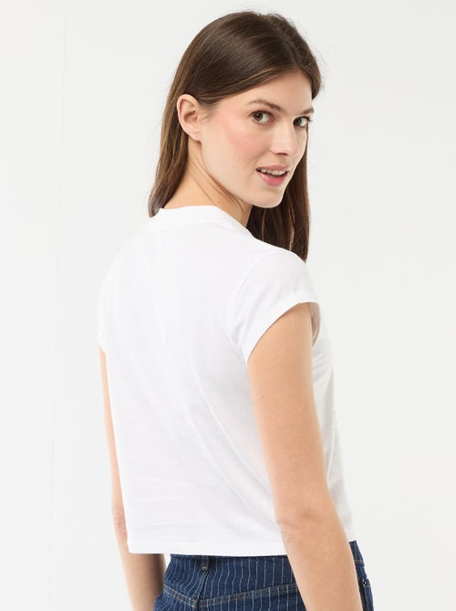 Cropped T-shirt 'Snoopy' met korte mouwen - Kiabi