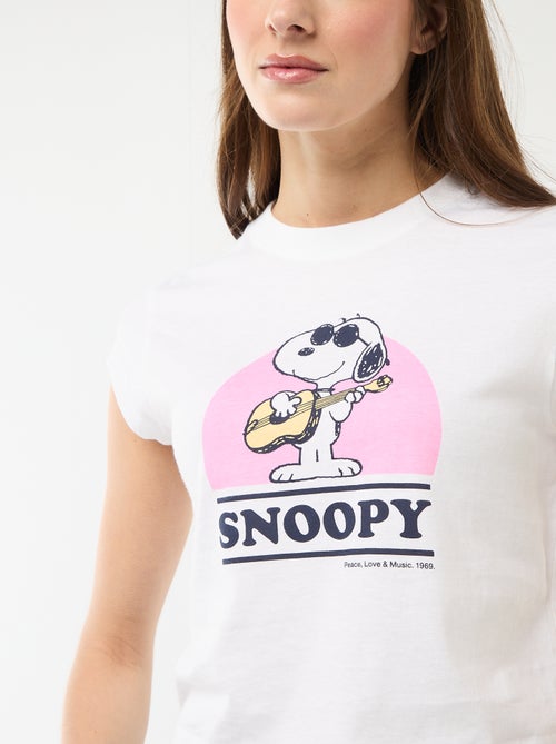 Cropped T-shirt 'Snoopy' met korte mouwen - Kiabi
