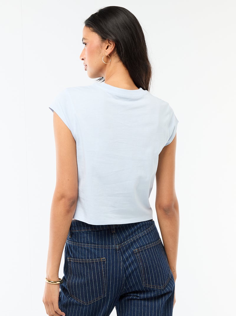 Cropped T-shirt 'Stitch' Blauw - Kiabi