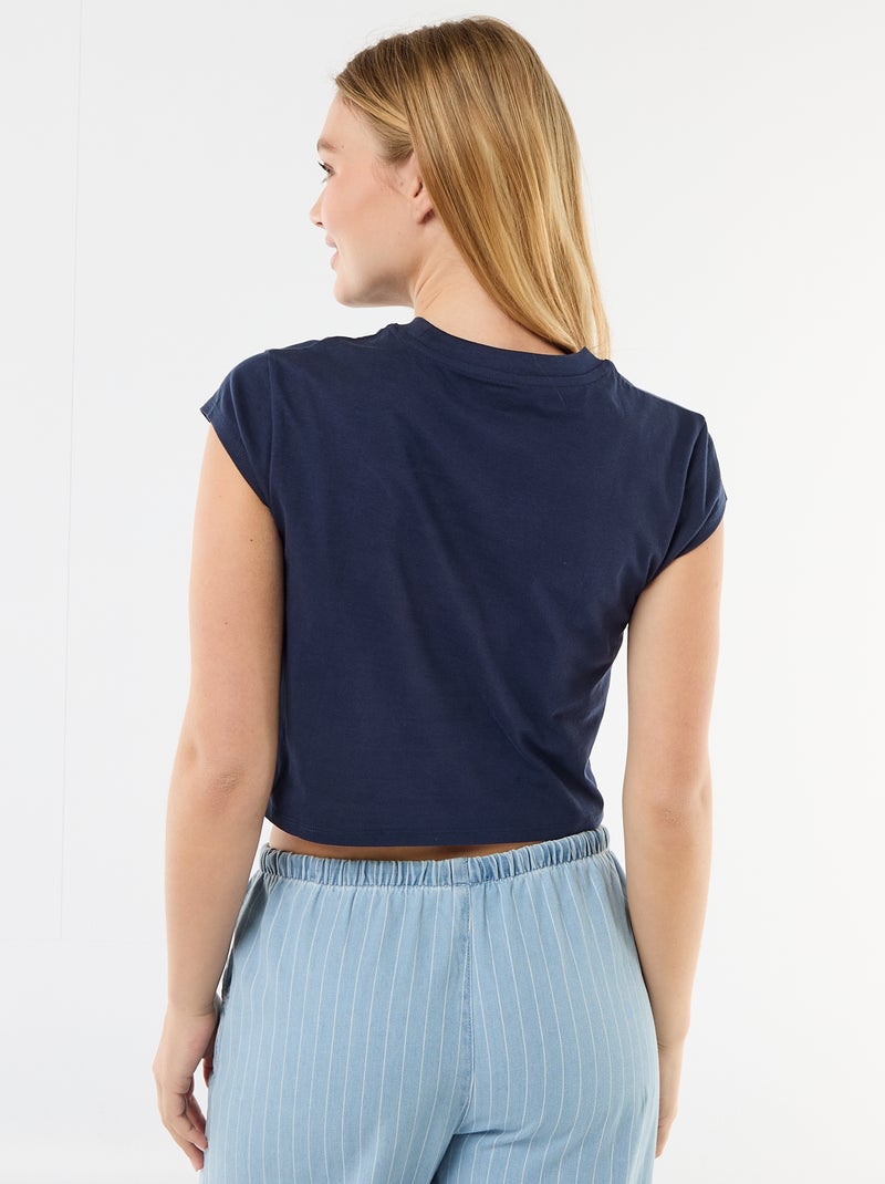 Cropped T-shirt 'Stitch' 'Disney' Blauw - Kiabi