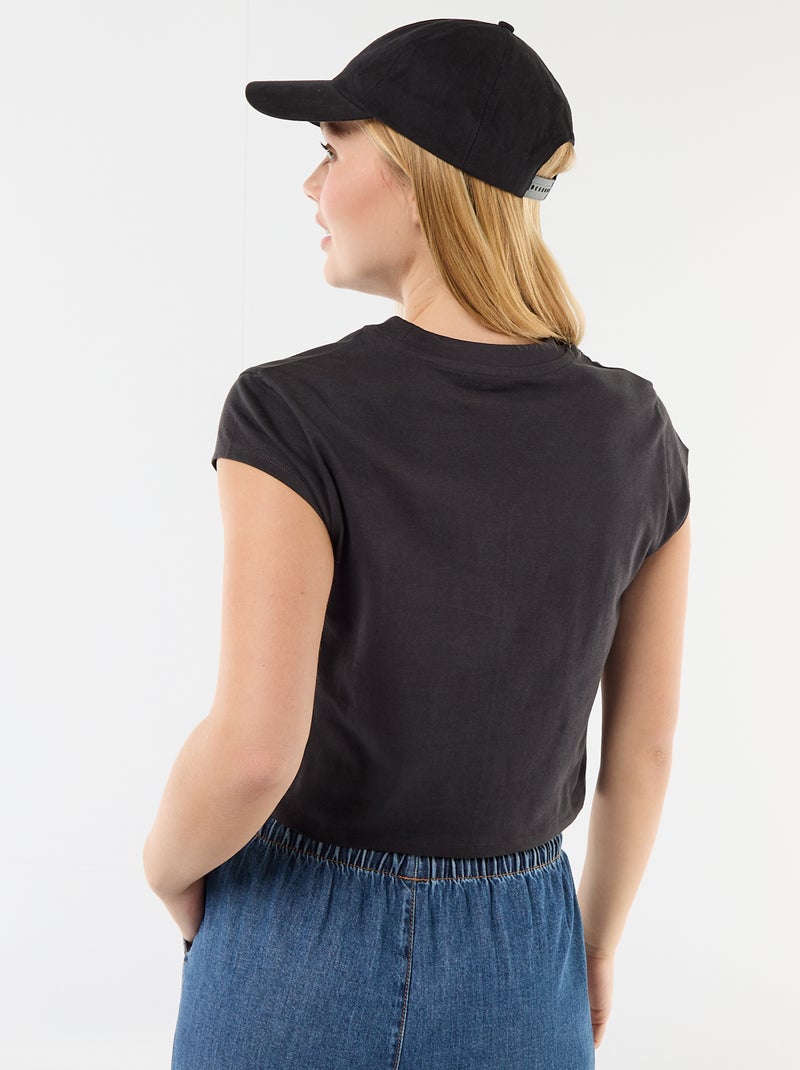 Cropped T-shirt 'Stitch' 'Disney' Grijs - Kiabi