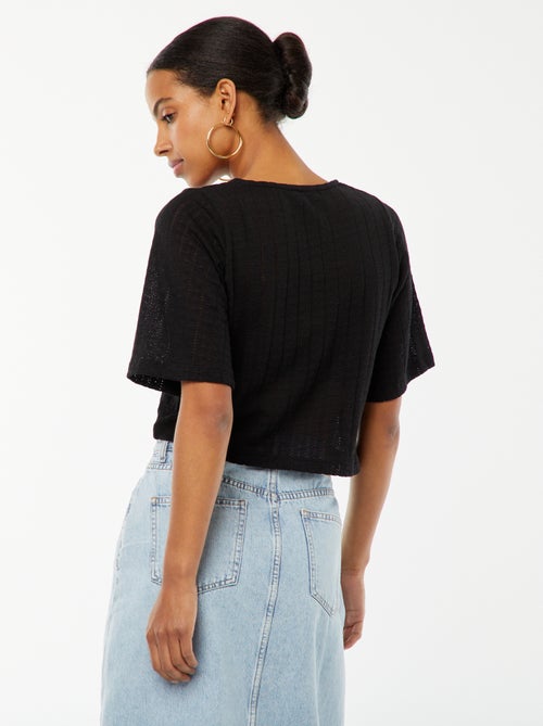 Cropped T-shirt van ajourtricot - Kiabi