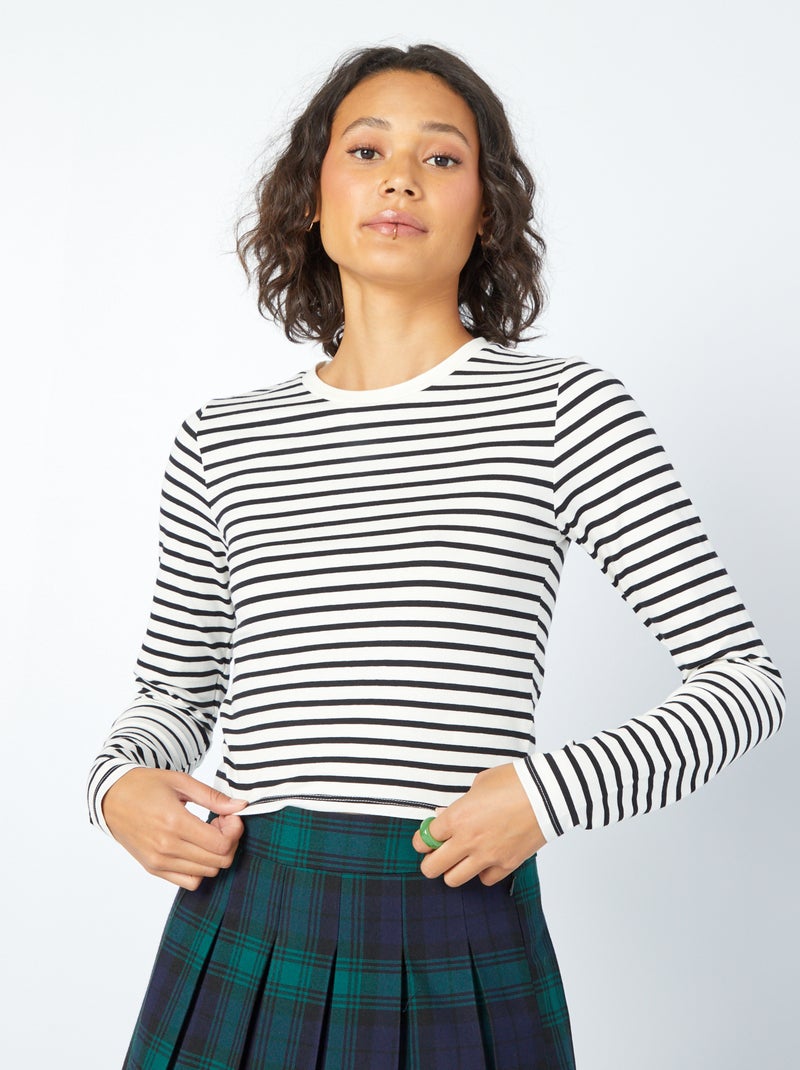 Cropped T-shirt ZWART - Kiabi